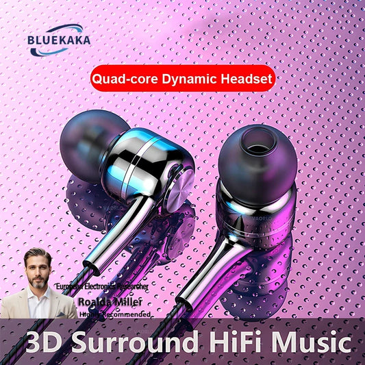 3.5mm Wired Earphone In Ear Headset HIFI Heavy Bass Earbuds Monitor Sports Headset Stereo Music Gaming Headphone With Microphone