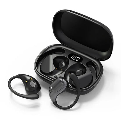 Bluetooth 5.4 Ear Hook Headphones TWS Wireless Earphones HiFi Stereo Waterproof Headsets LED Display Long Standby Touch Earbuds