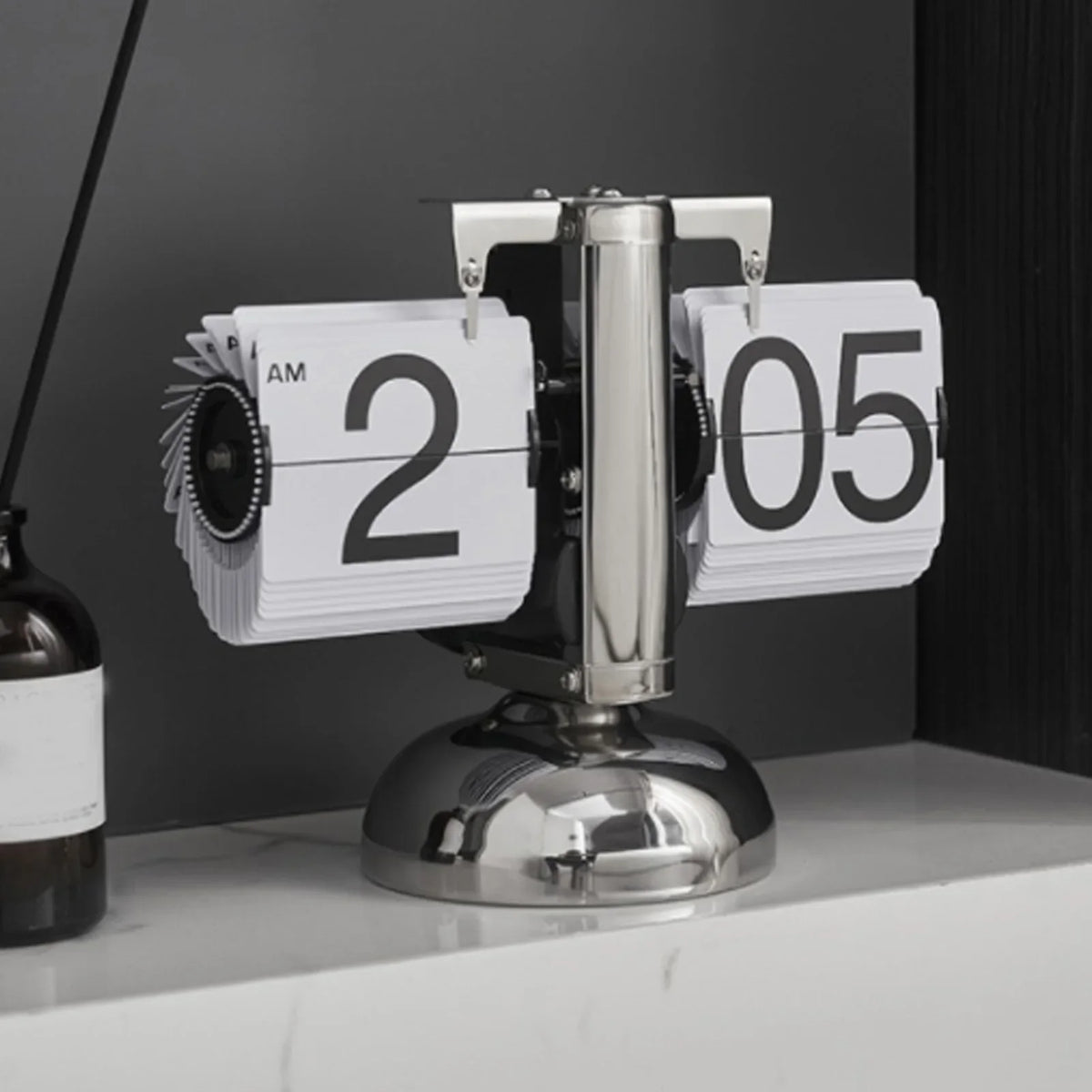 Clock Digital  Down Clock Retro Minimalist Single Foot Mechanical Auto  Clock Desk Clock for Home Livingroom